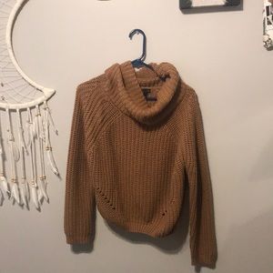 Cowl neck brown sweater